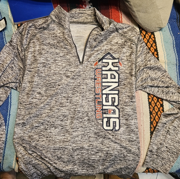 Kansas Athletic Wrestling 1/4 Zip Warm Up Shirt - Picture 1 of 7